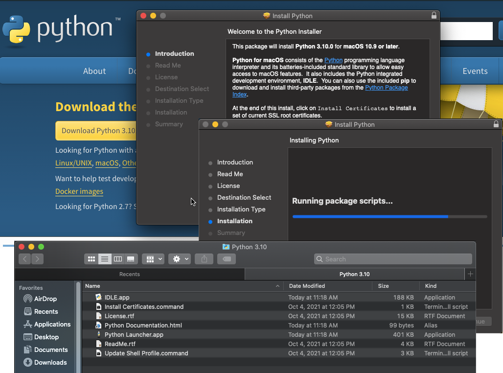 The Python Installation app on Mac